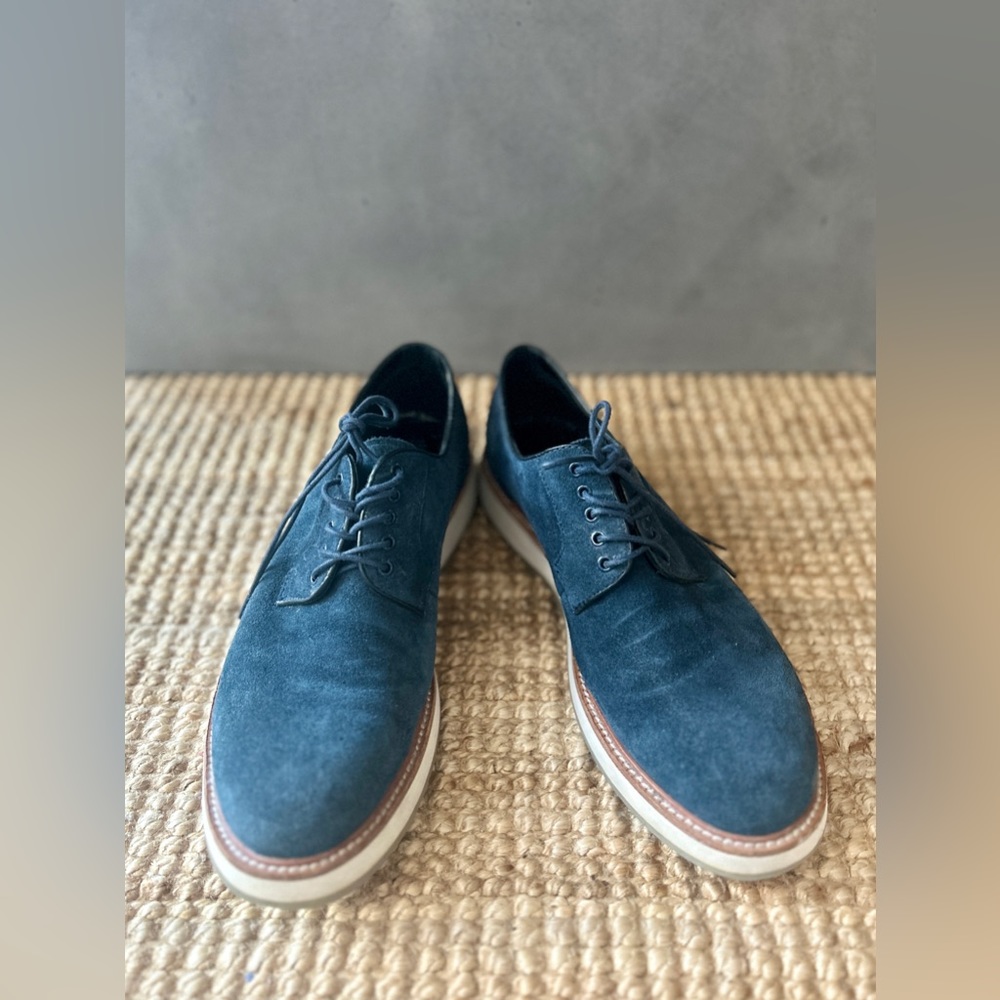 Aldo navy suede derbys